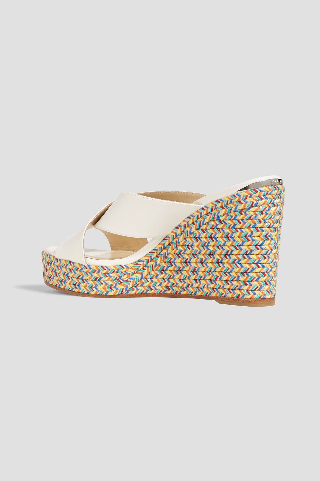 JIMMY CHOO Dovina 100 leather espadrille wedge mules