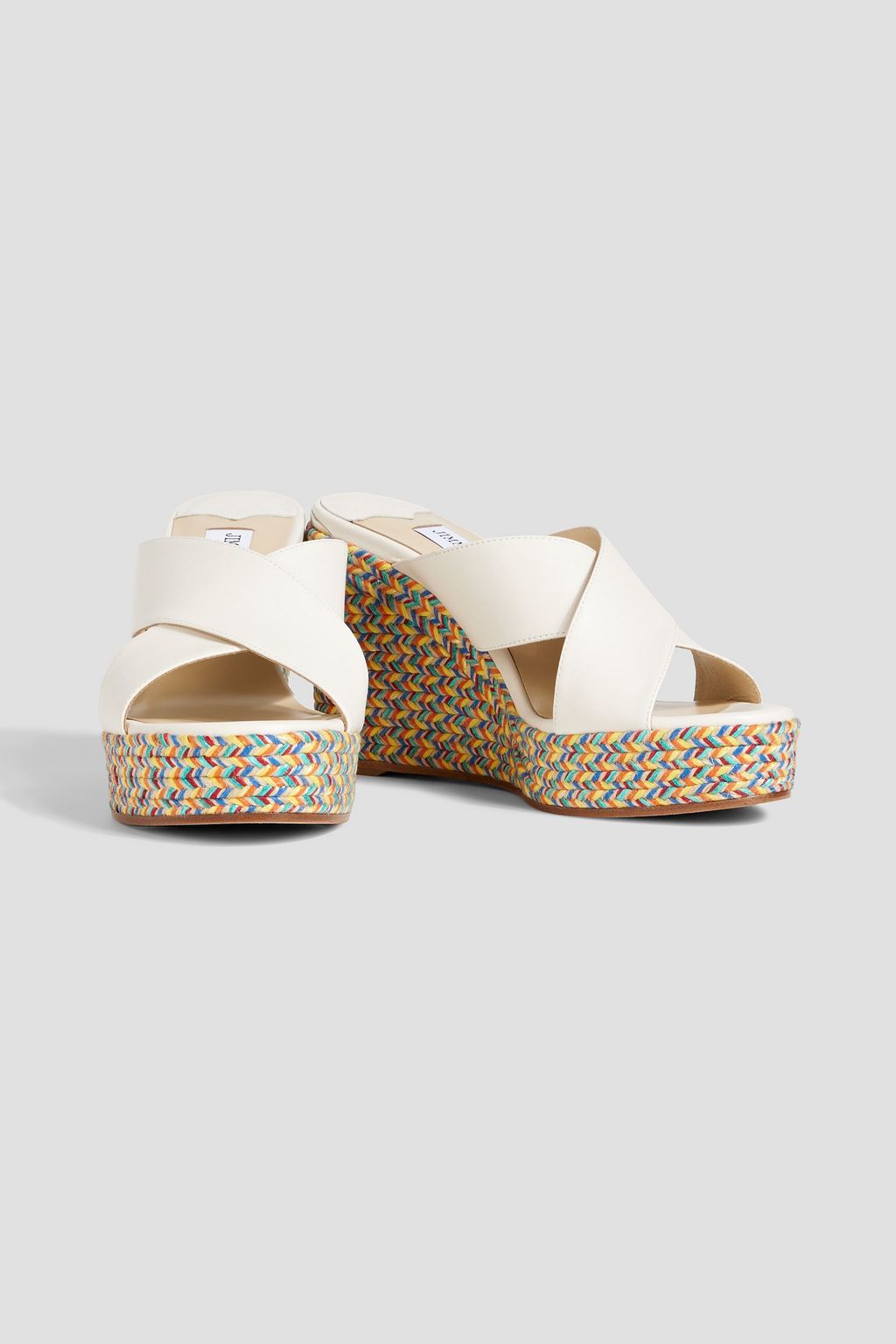 JIMMY CHOO Dovina 100 leather espadrille wedge mules