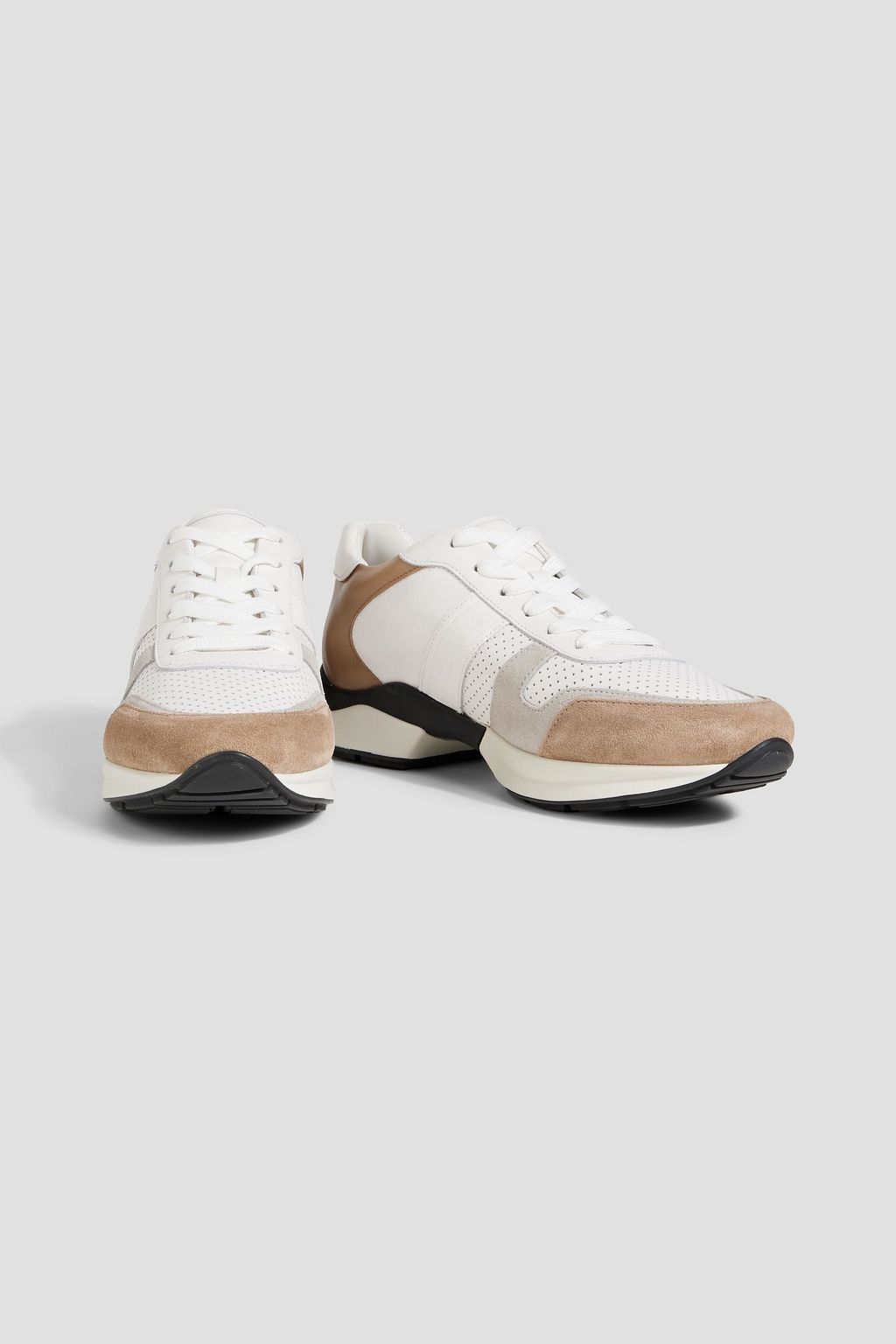 TOD'S Perforated leather and suede sneakers