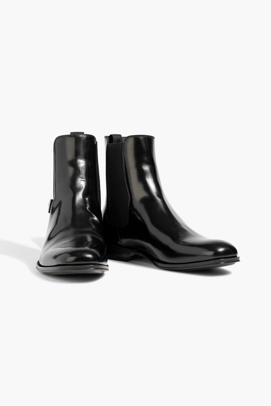 FERRAGAMO Isidoro glossed-leather Chelsea boots