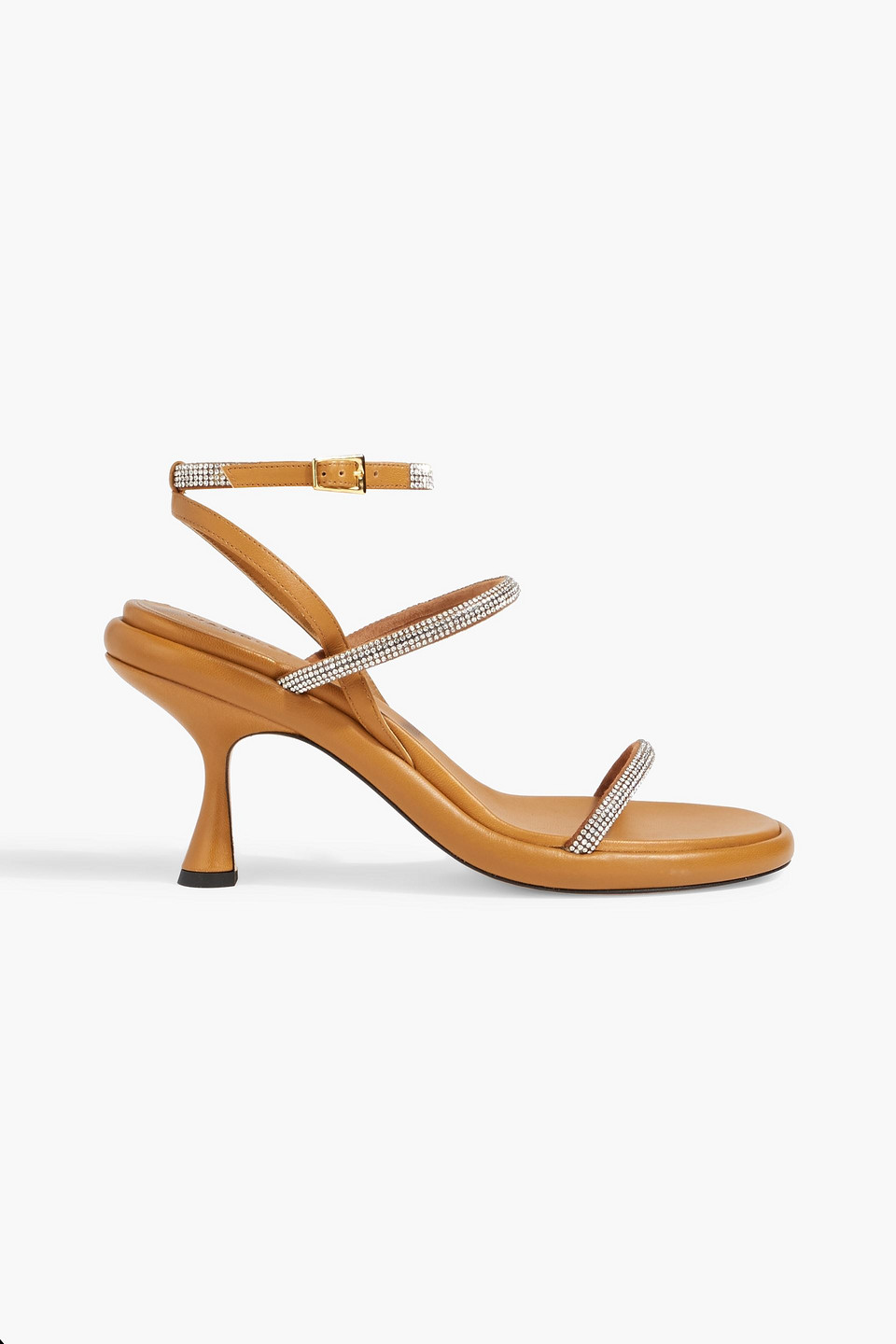 Wandler June Crystal-embellished Leather Sandals In Light Brown