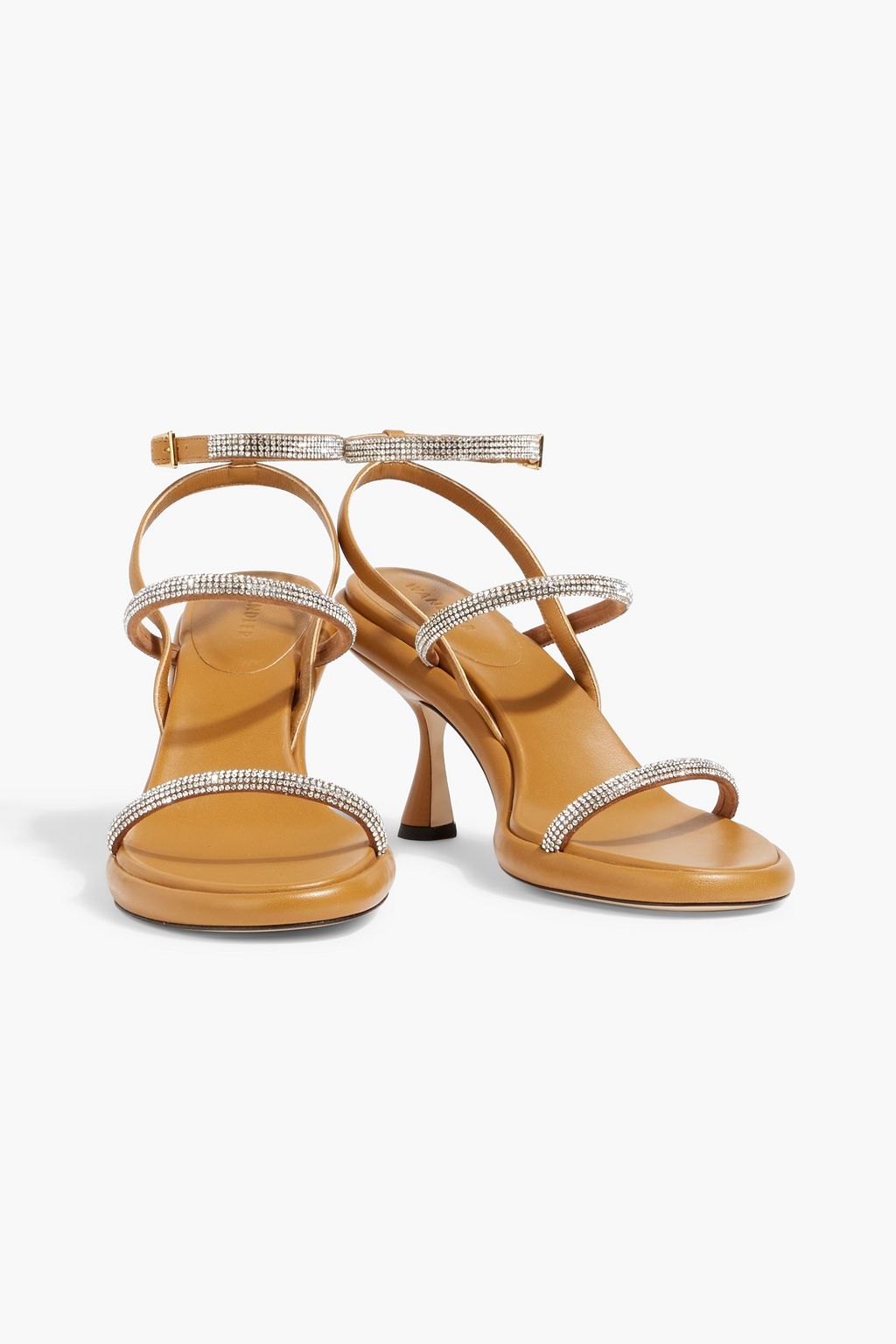 WANDLER June crystal-embellished leather sandals