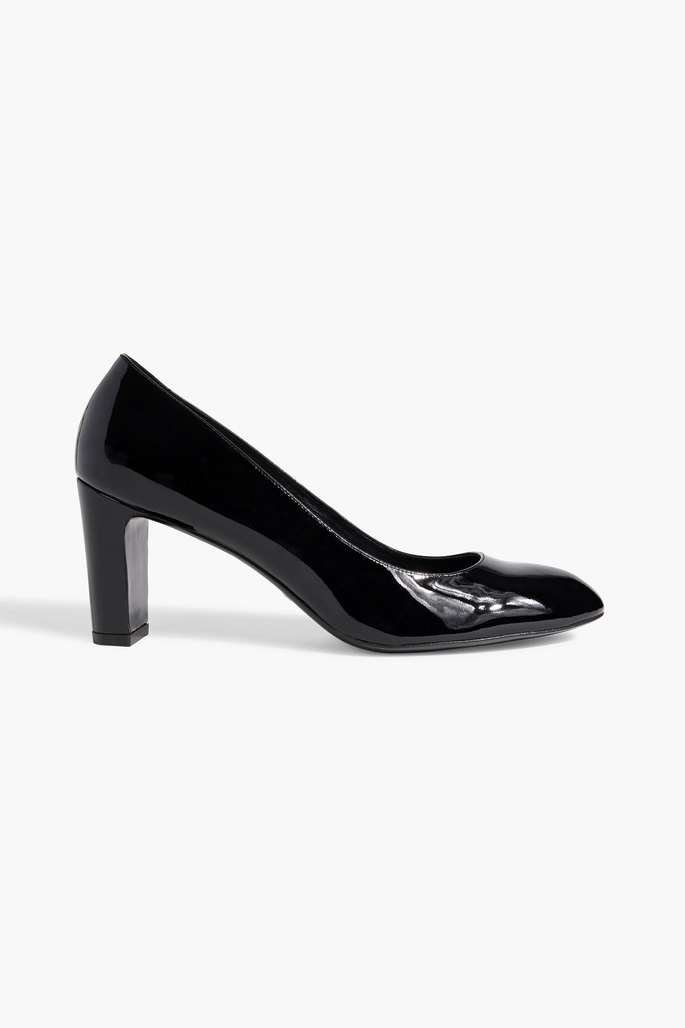Stuart Weitzman Vida Patent Block-heel Pumps In Black