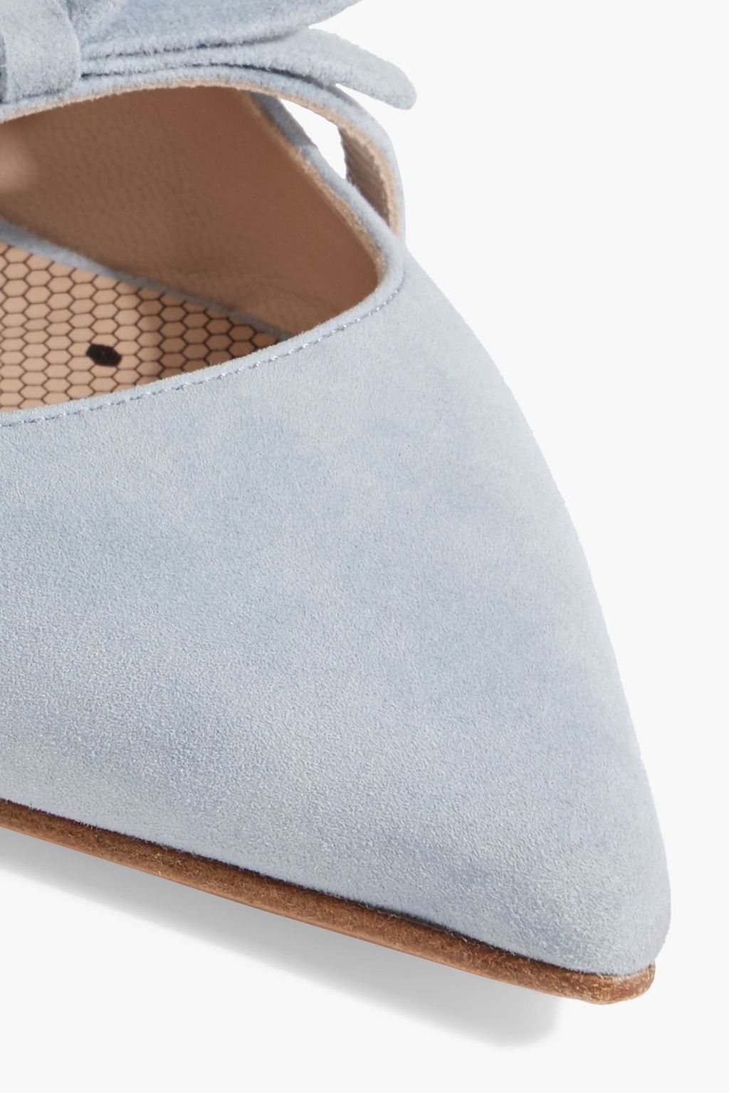 RED(V) Bow-detailed suede slippers