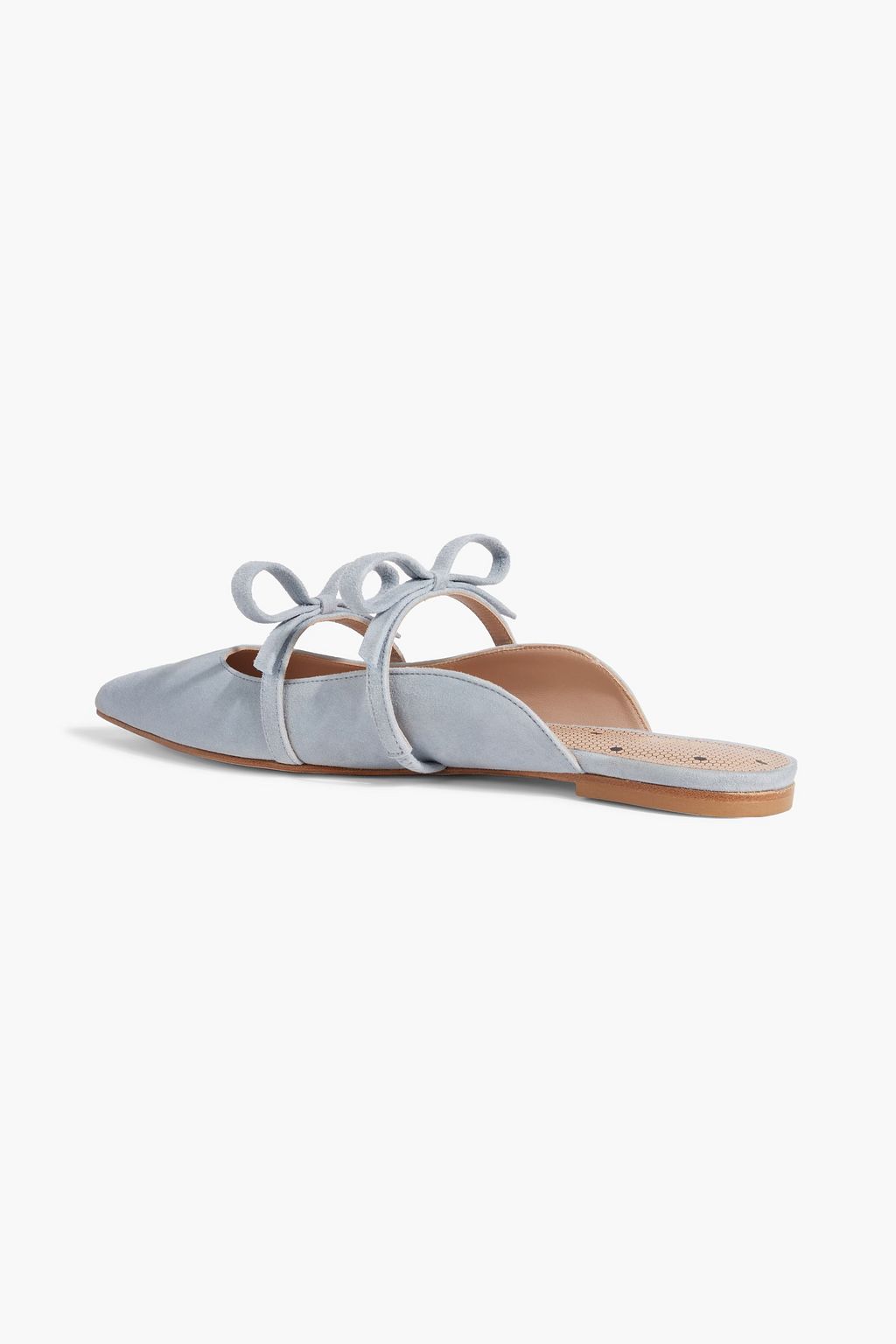 RED(V) Bow-detailed suede slippers