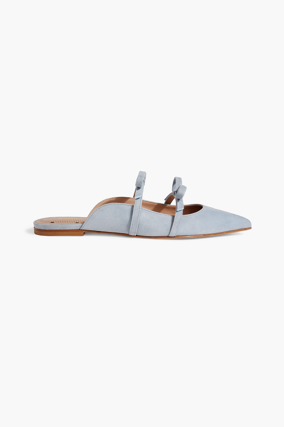 RED(V) Bow-detailed suede slippers