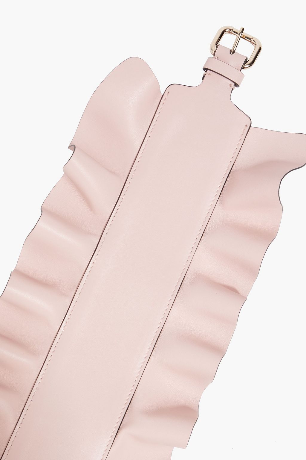 RED(V) Ruffled leather waist belt