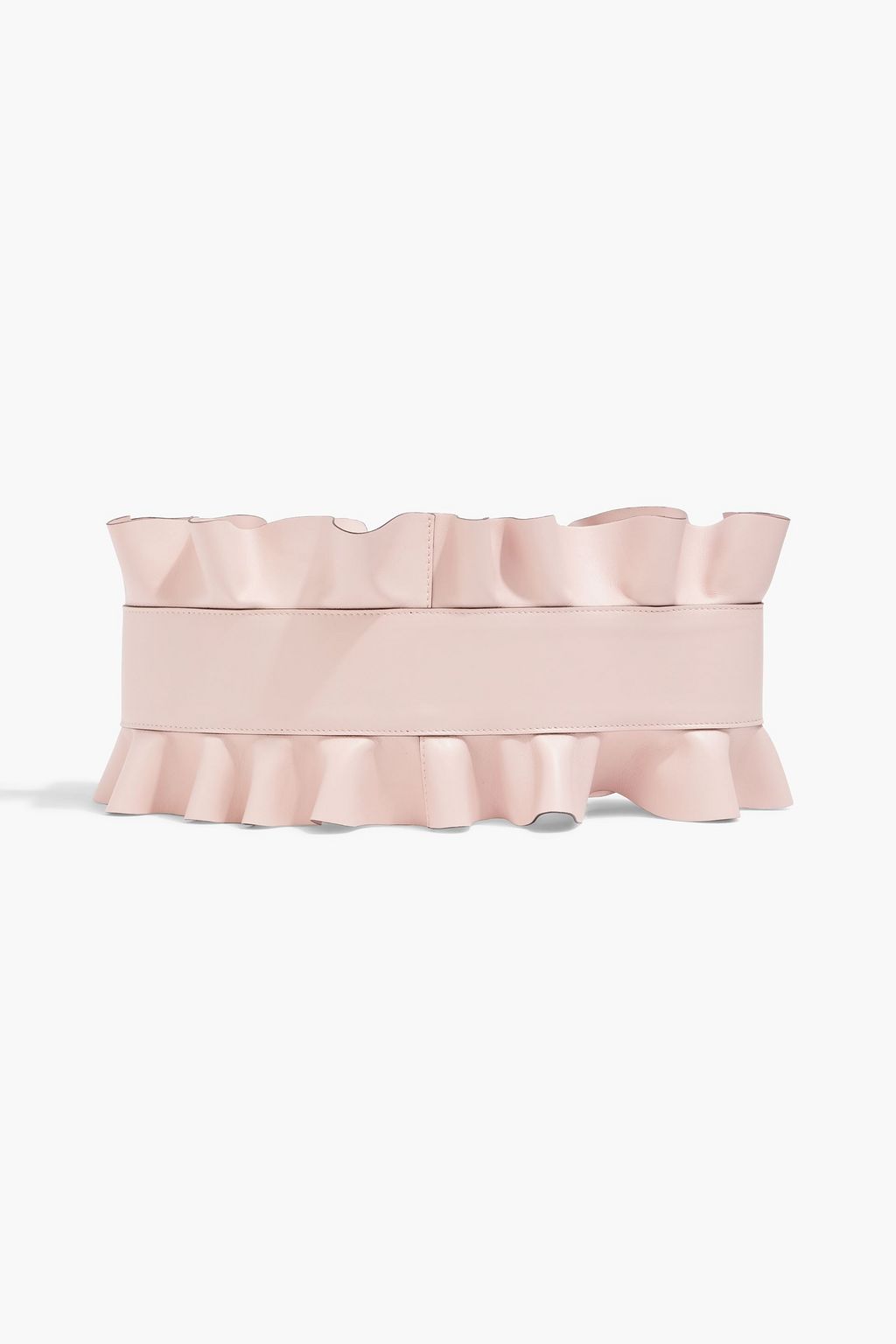 RED(V) Ruffled leather waist belt