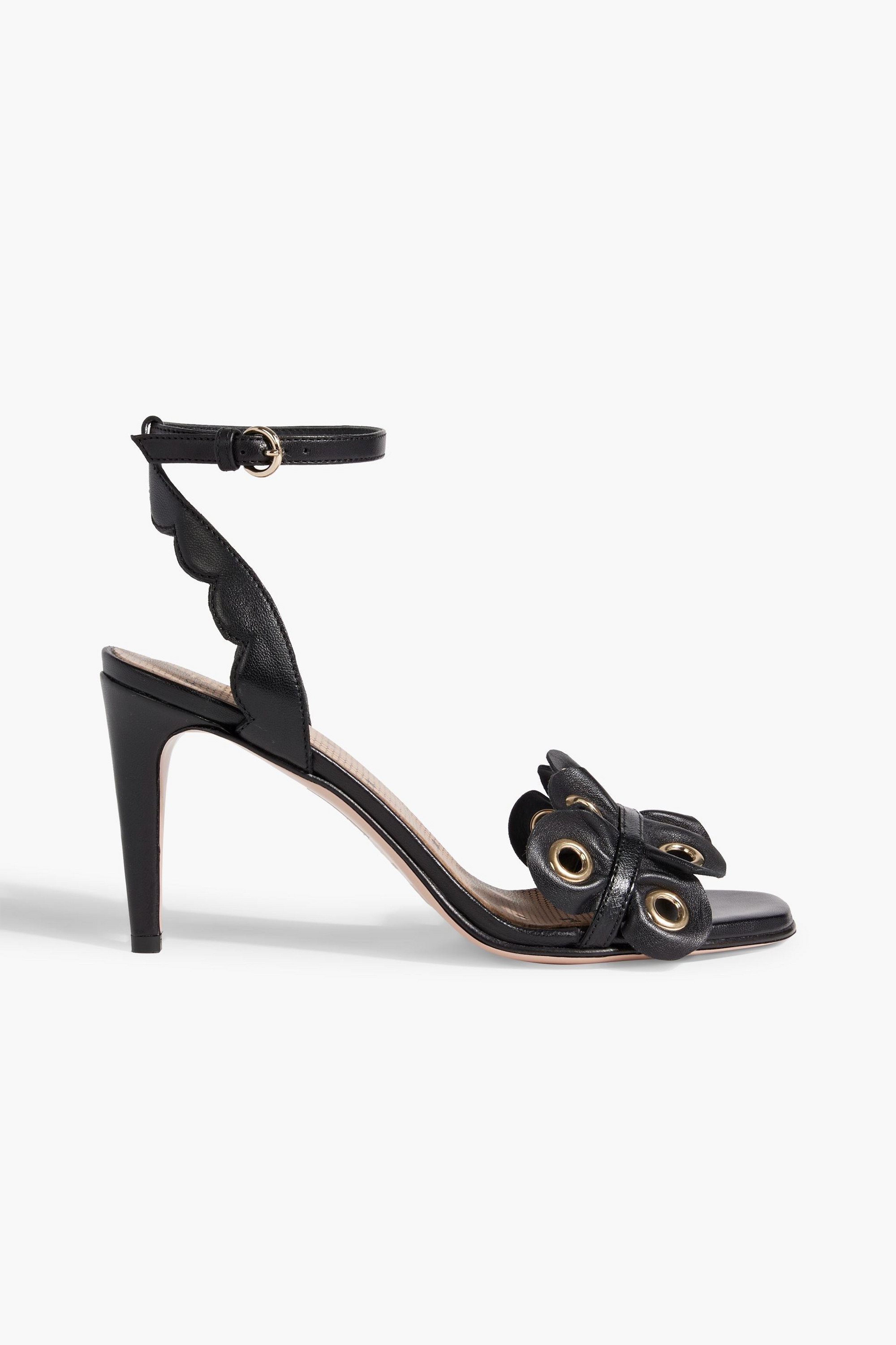 RED(V) Embellished ruffled leather sandals