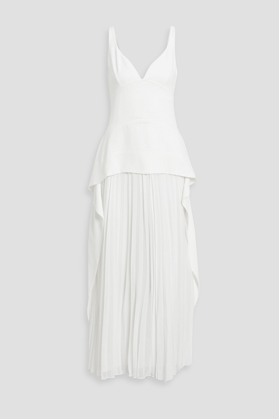 Simkhai Sequoia Layered Crepe And Chiffon Maxi Dress In Off-white