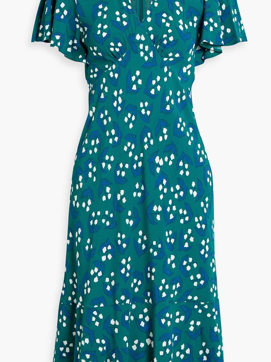 celia floral-print crepe midi dress