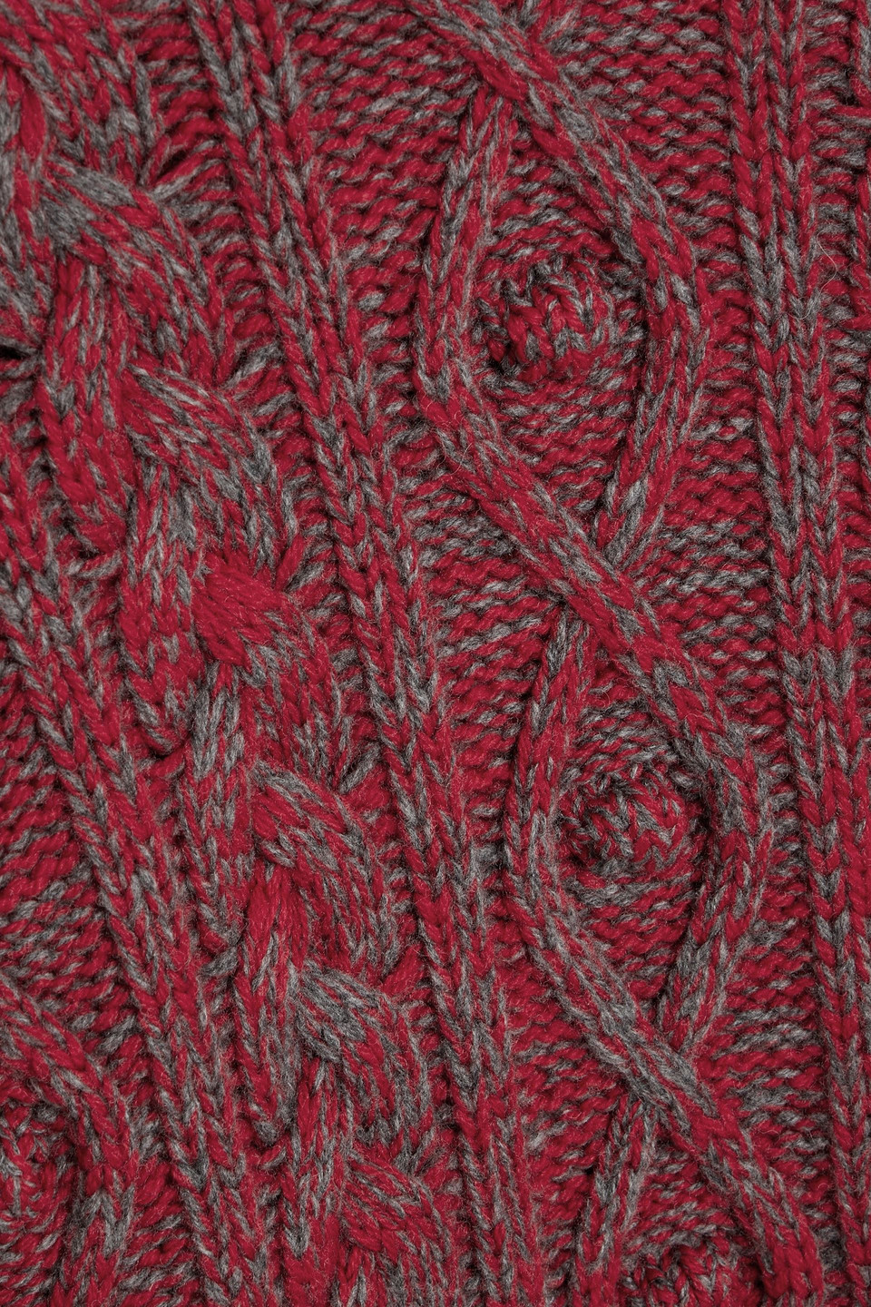 RABANNE ZIP-DETAILED MARLED CABLE-KNIT WOOL TURTLENECK SWEATER