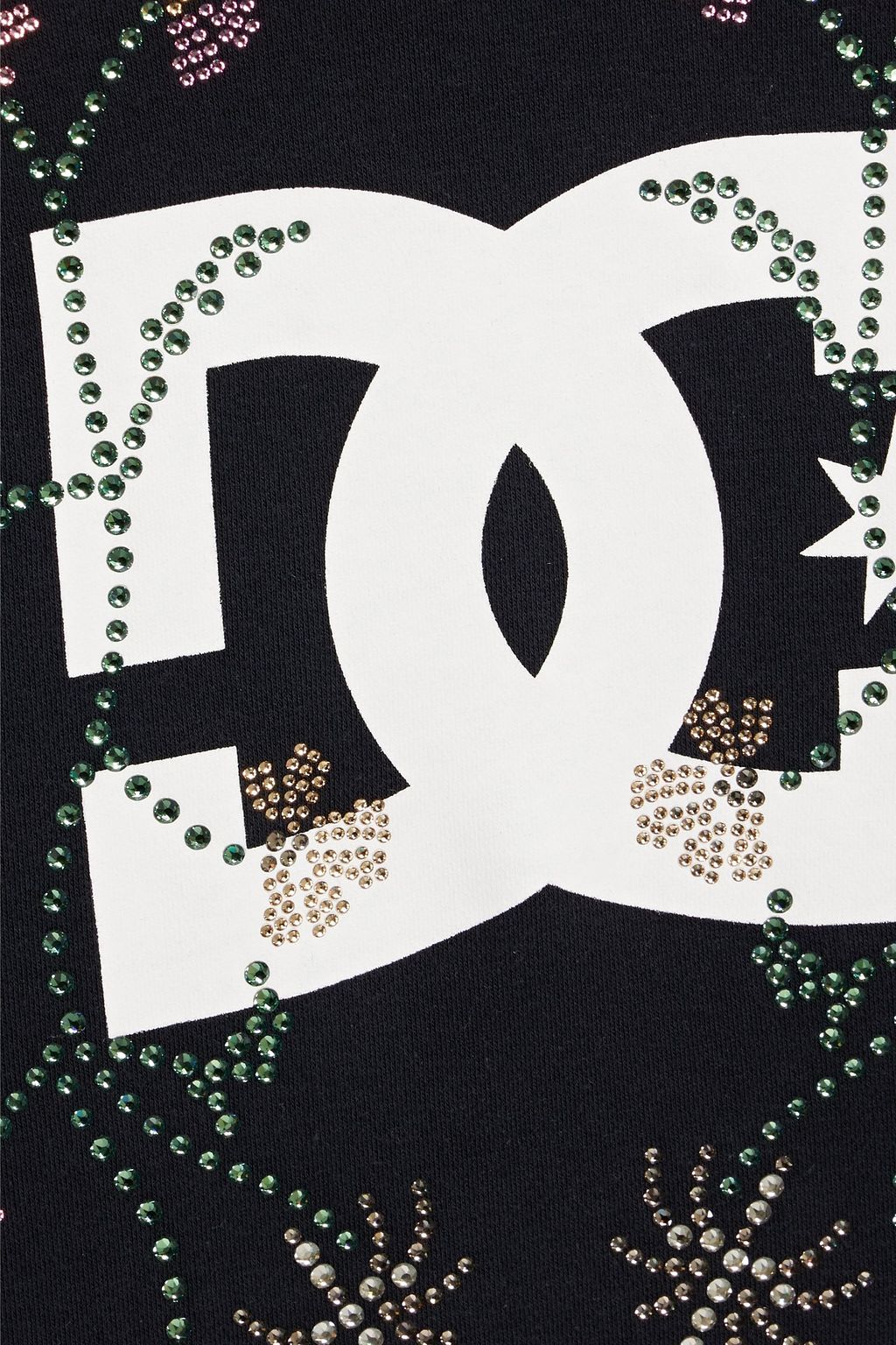 CONNER IVES Printed crystal-embellished cotton-fleece hoodie