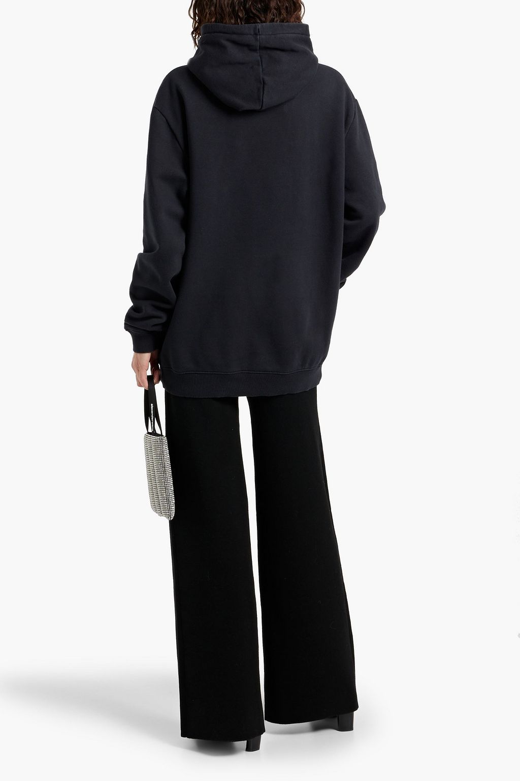 CONNER IVES Printed crystal-embellished cotton-fleece hoodie