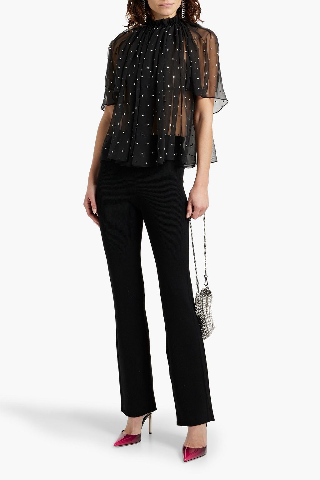 RABANNE Wool-blend bootcut pants