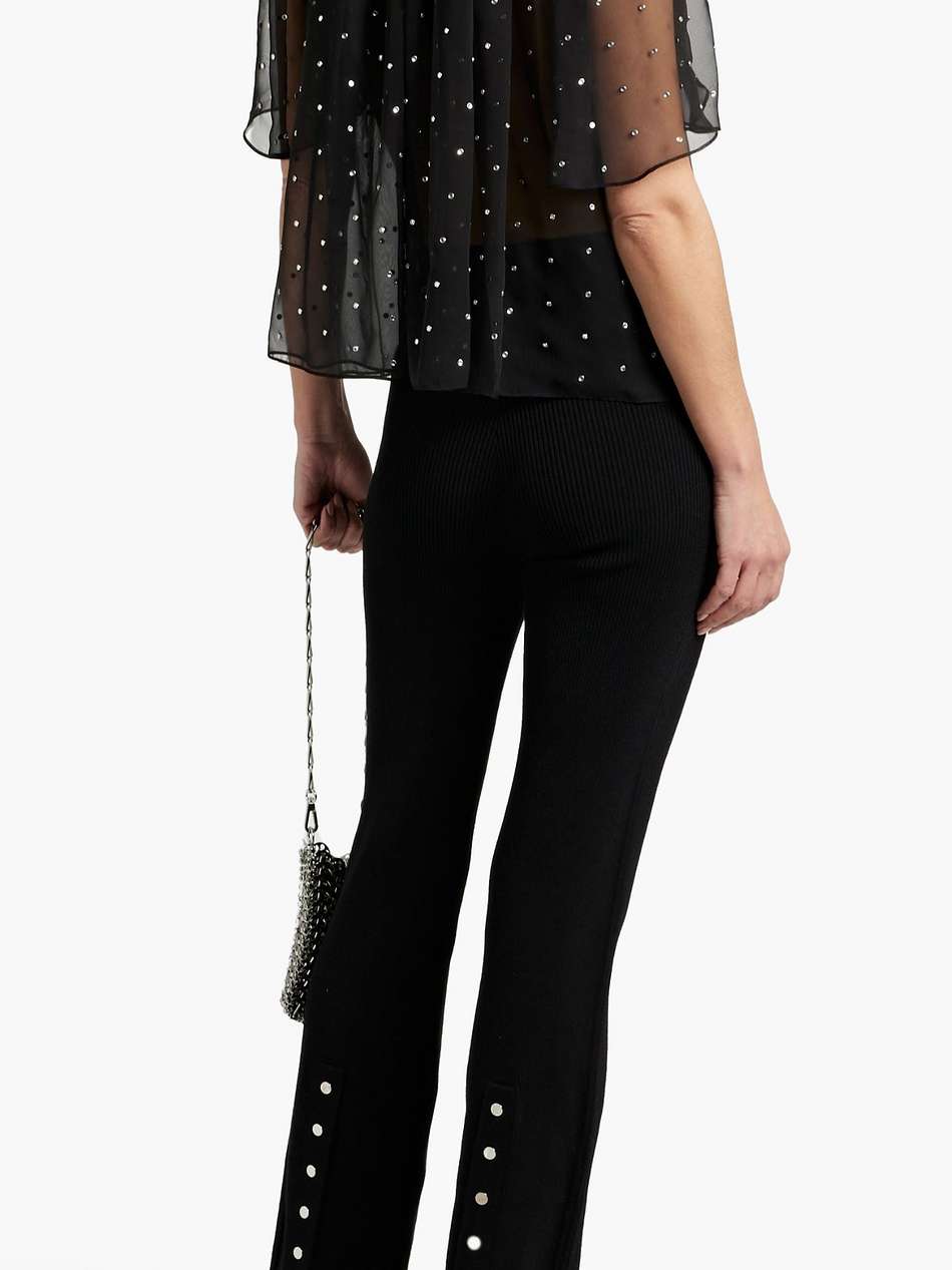 embellished ruffled chiffon top