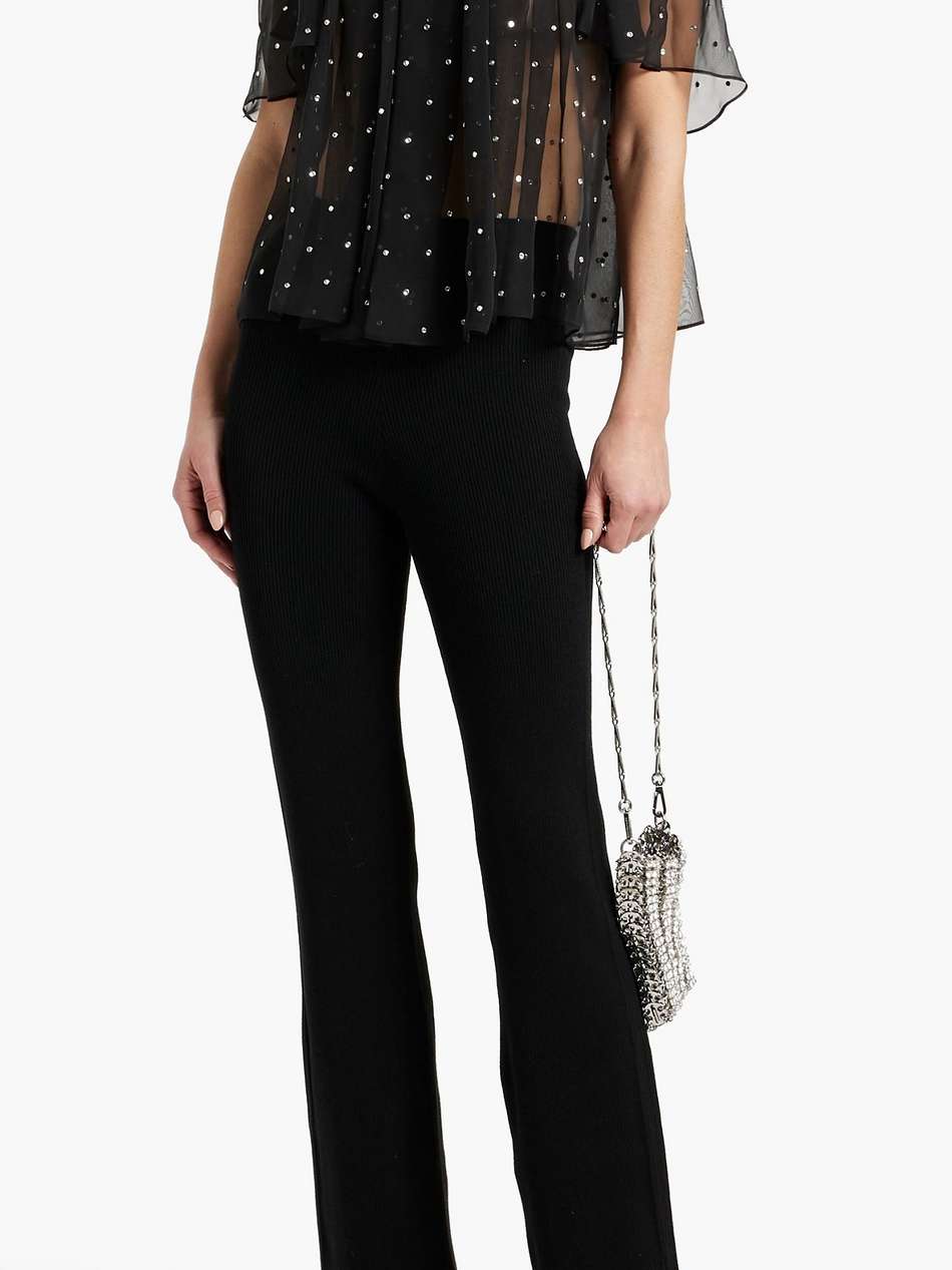embellished ruffled chiffon top