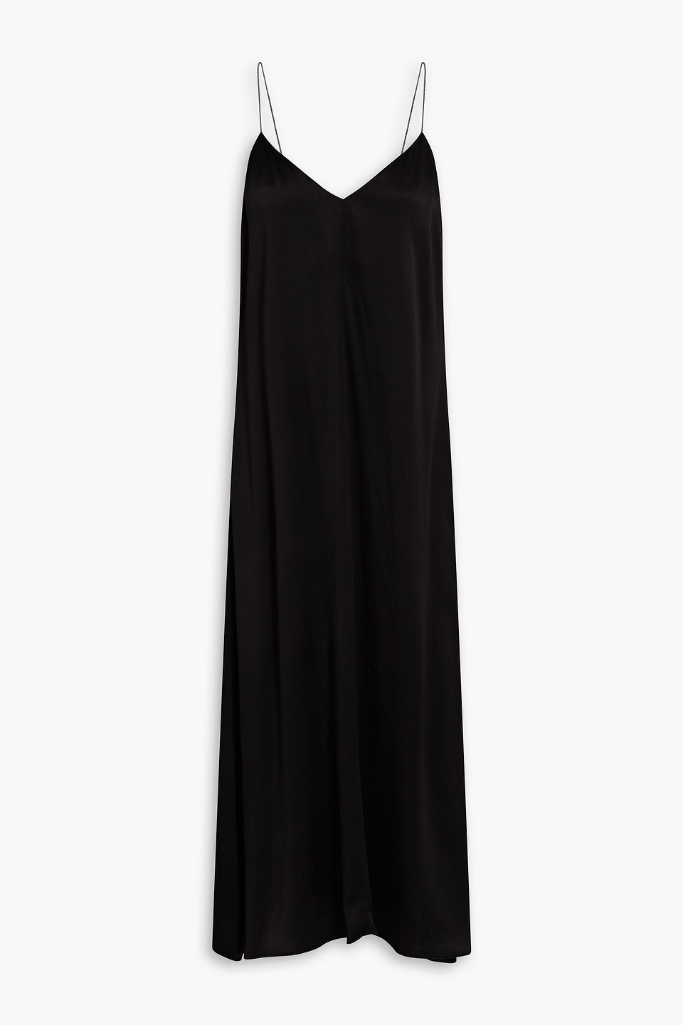 Fabiana Filippi - Bead-embellished satin midi slip dress - Black - IT 38