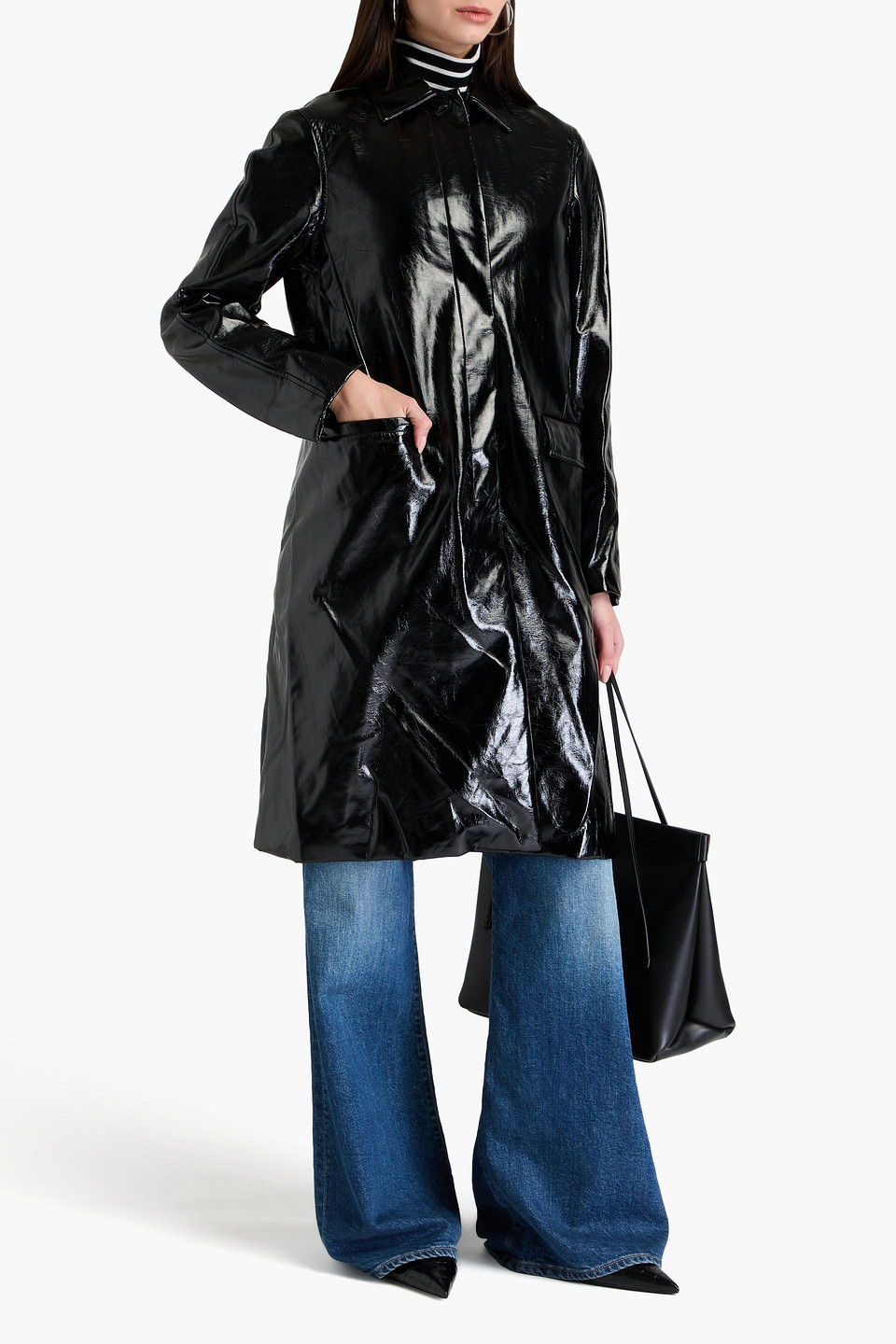  Rag & Bone - Morin Mantel Aus Vinyl - Schwarz - Us 0 