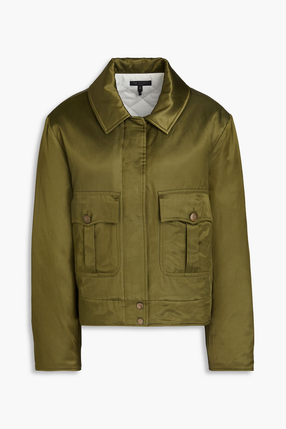 rag & bone - Colton cotton-blend satin jacket - Green - XS