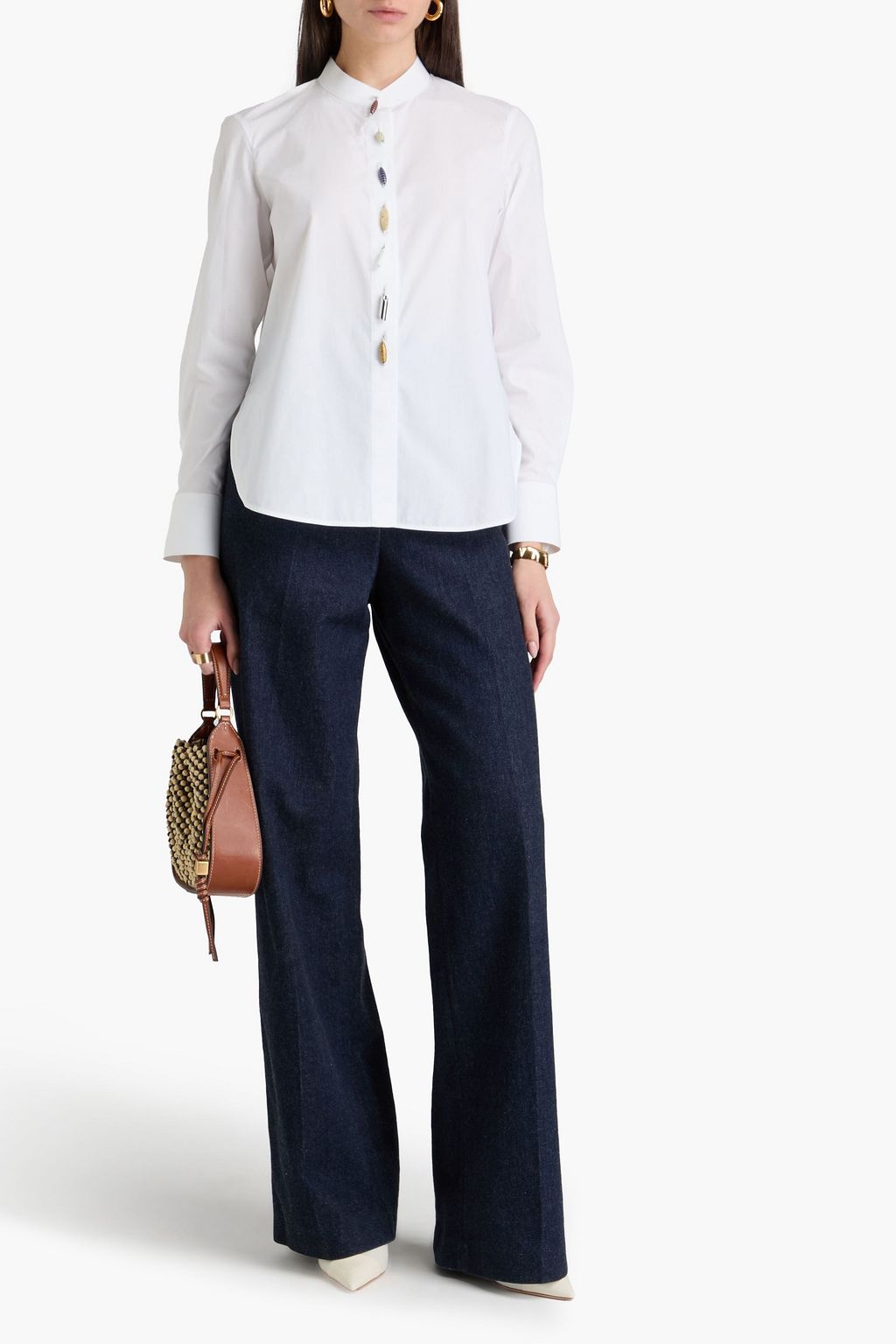 TORY BURCH قميص من قطن بوبلين