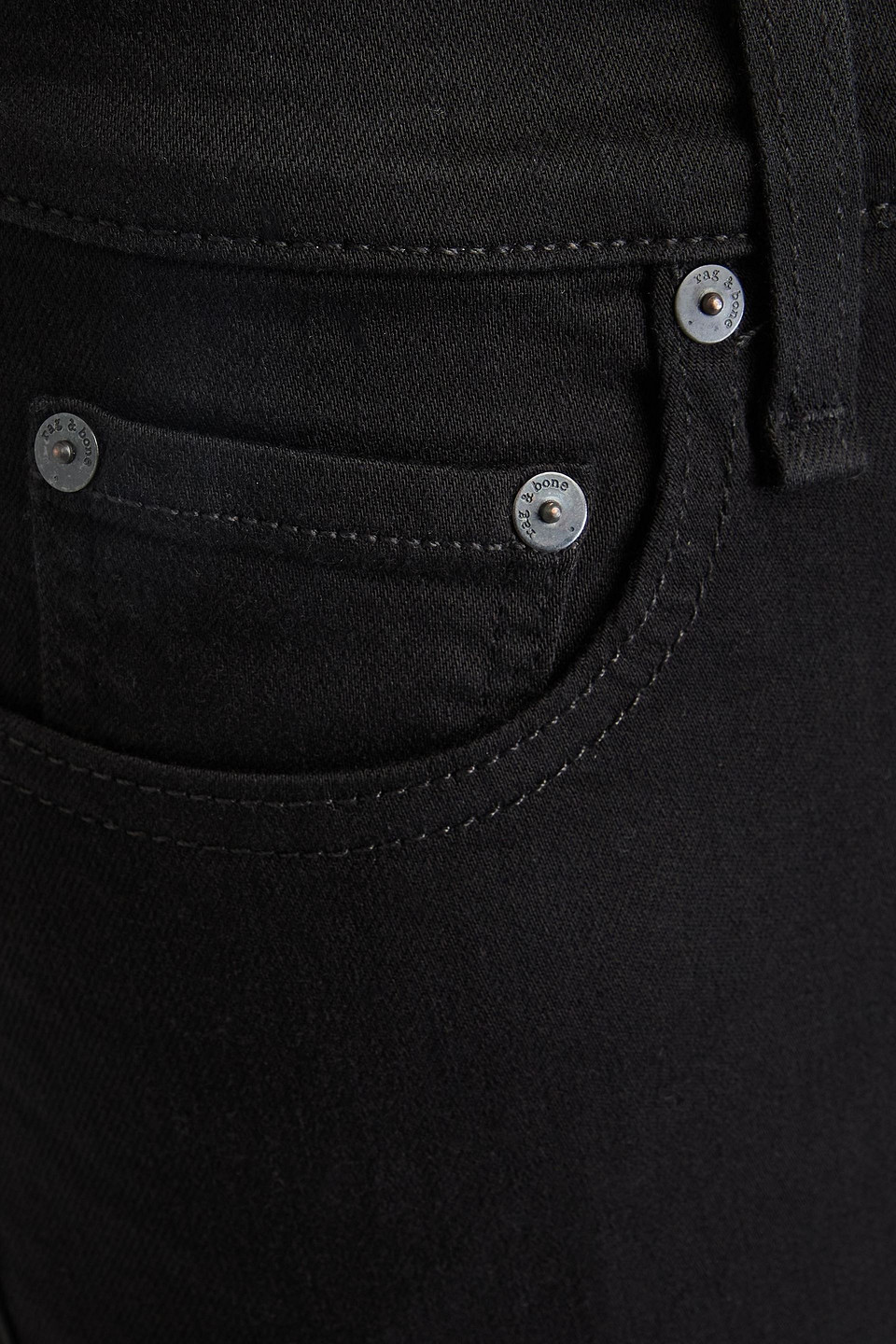 Rag & Bone Wren Cropped High-rise Slim-leg Jeans In Schwarz
