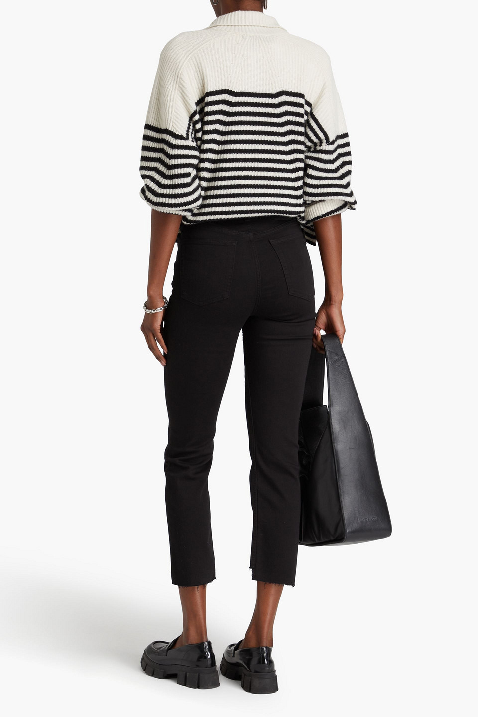 Rag & Bone Wren Cropped High-rise Slim-leg Jeans In Schwarz