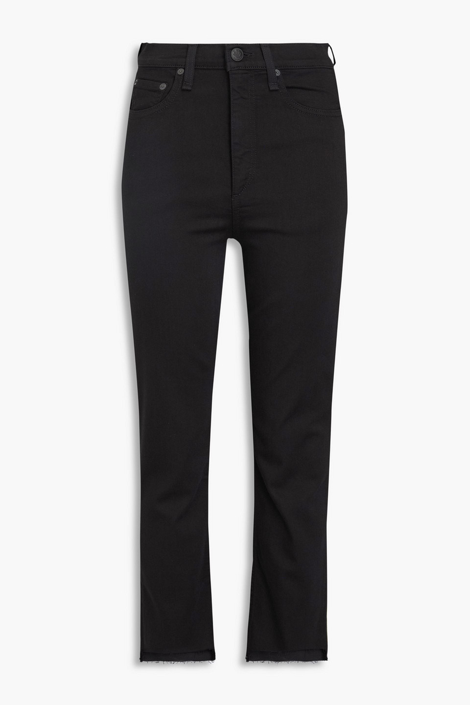 Rag & Bone Wren Cropped High-rise Slim-leg Jeans In Schwarz