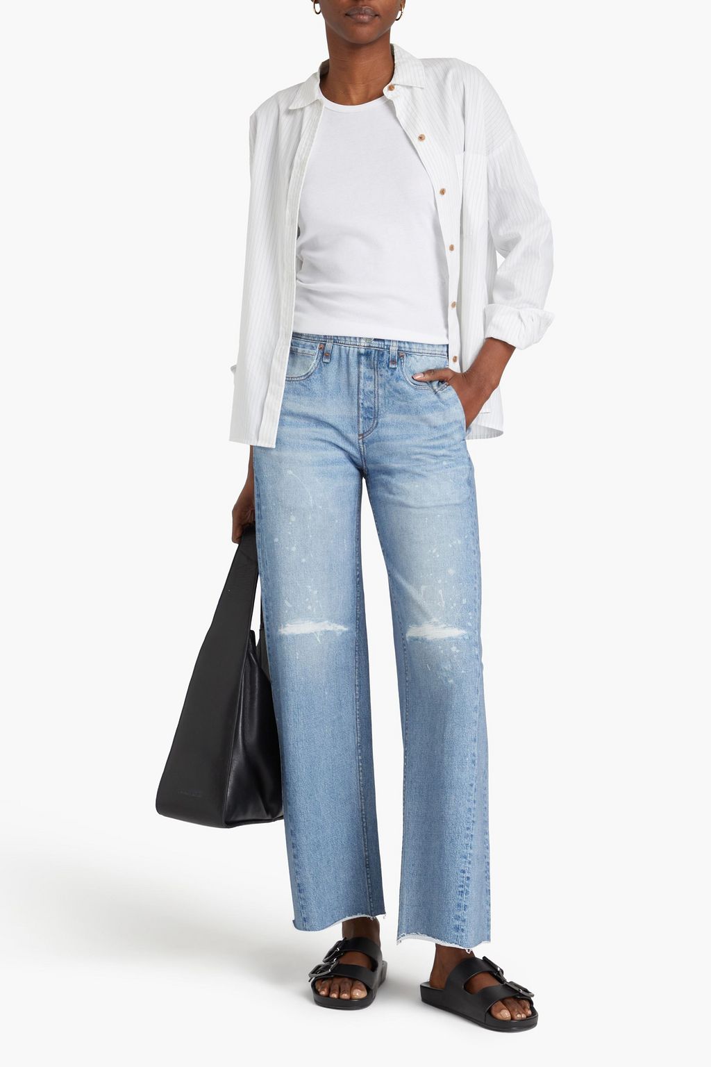 RAG & BONE Miramar printed French cotton-terry wide-leg pants