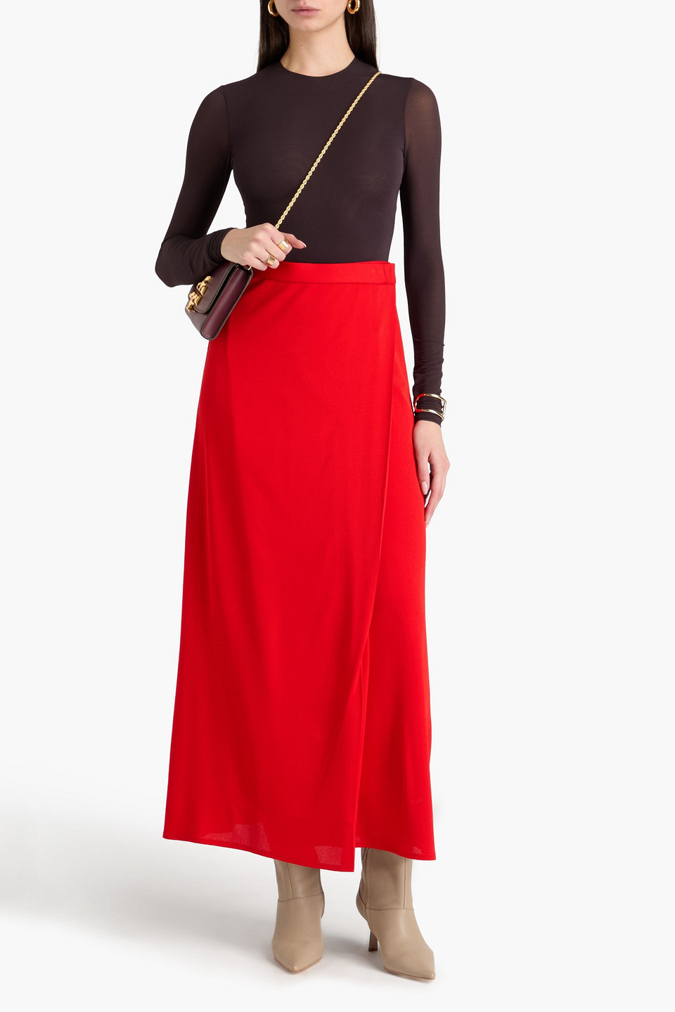  Tory Burch - Maxi-wickelrock Aus Crêpe - Rot - Us 0 