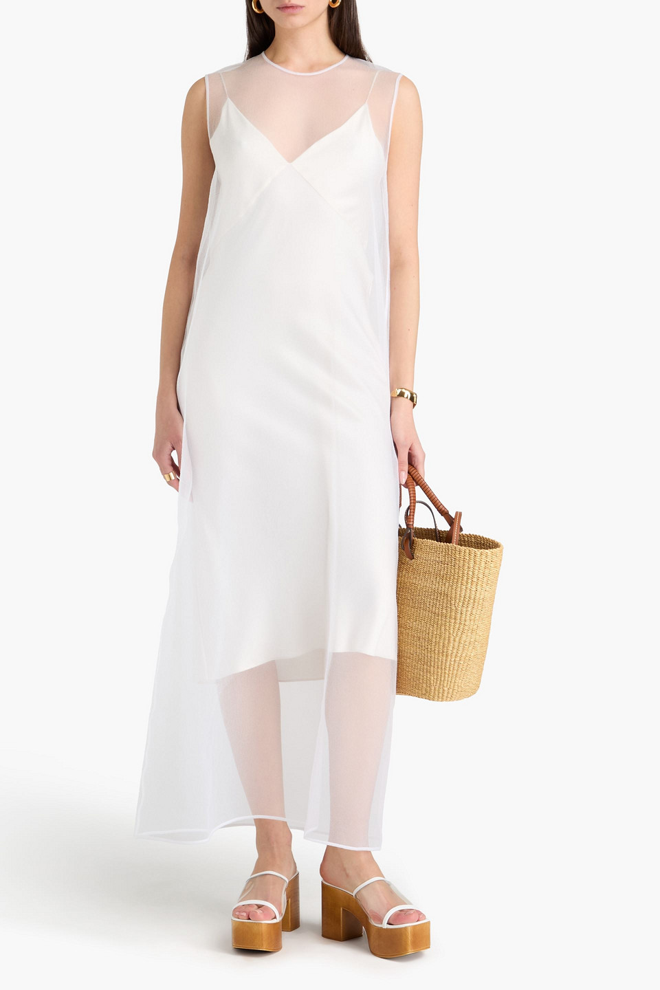  Tory Burch - Maxikleid Aus Organza - Weiß - Xs 