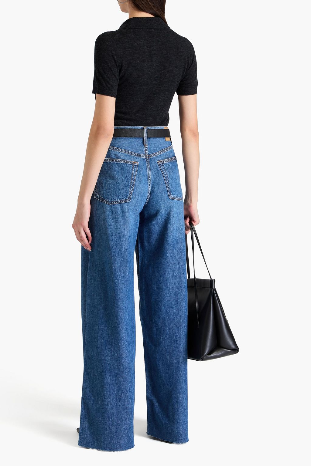RAG & BONE 페이디드 하이라이즈 와이드 레그 진