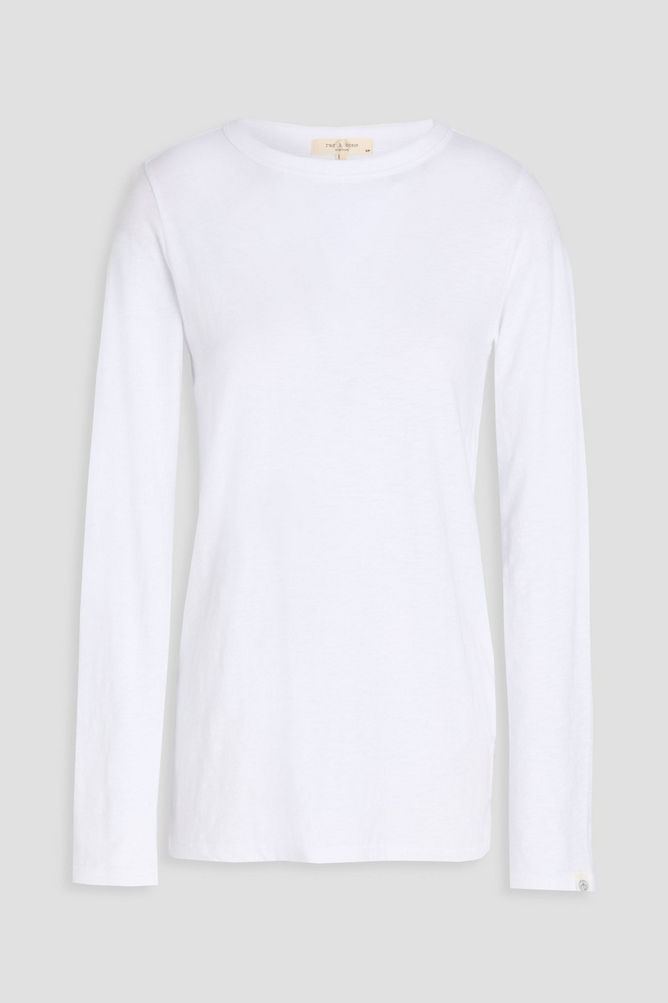 Rag & Bone Icon Luca Slim Long Sleeve Tee In White