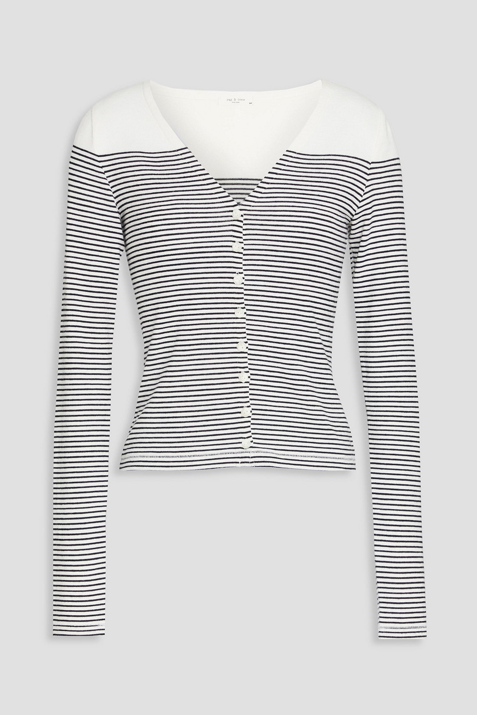 Rag & Bone Strickcardigan Mit Streifen In Off-white