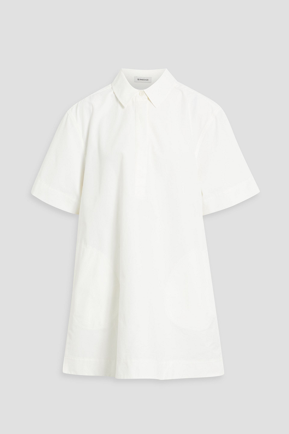 simkhai - lucienne cotton-blend mini shirt dress - white - m
