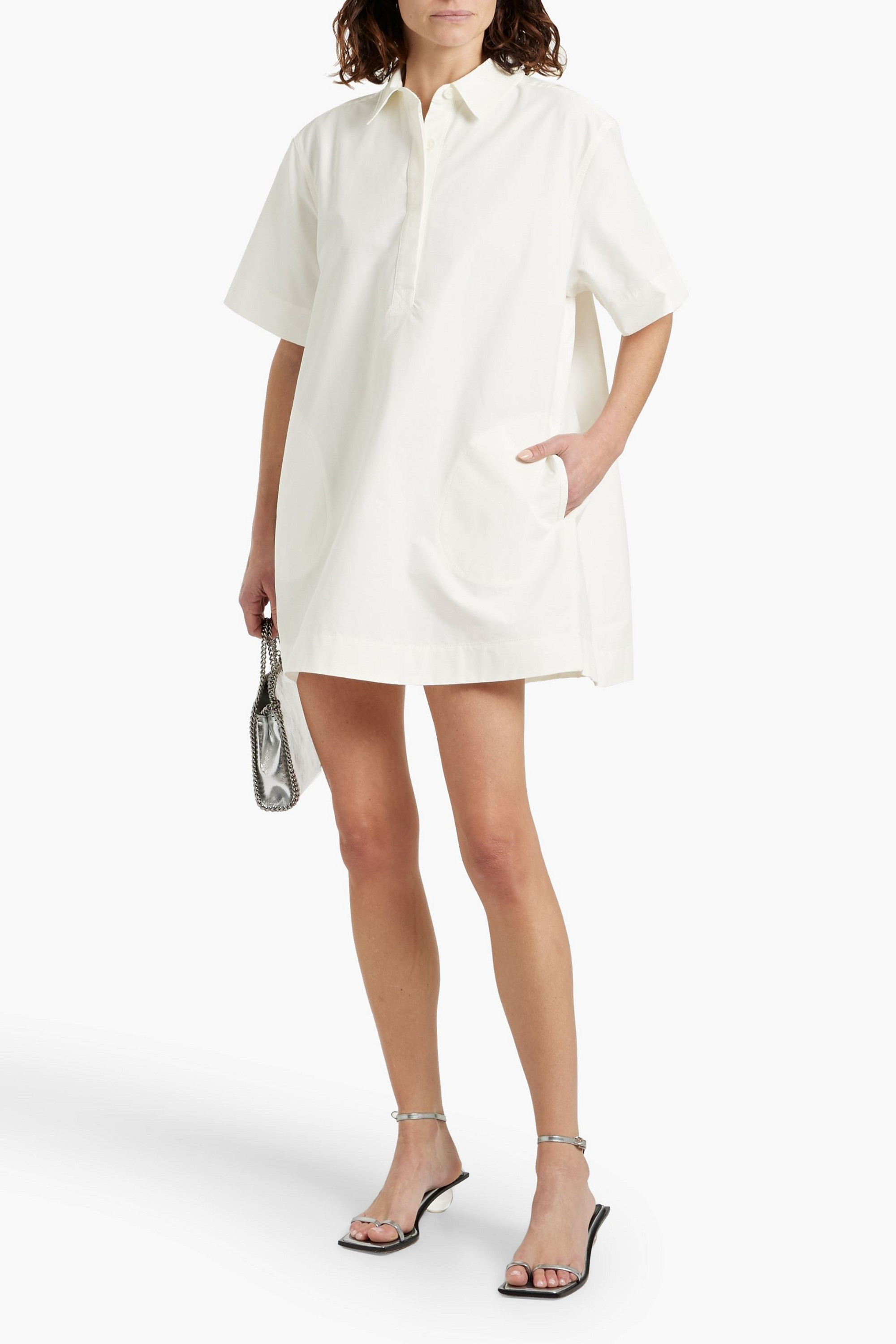SIMKHAI Lucienne cotton-blend mini shirt dress