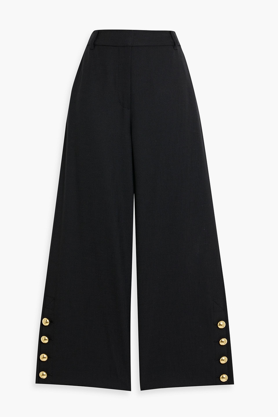 Simkhai Miki Cropped Twill Wide-leg Pants In Black
