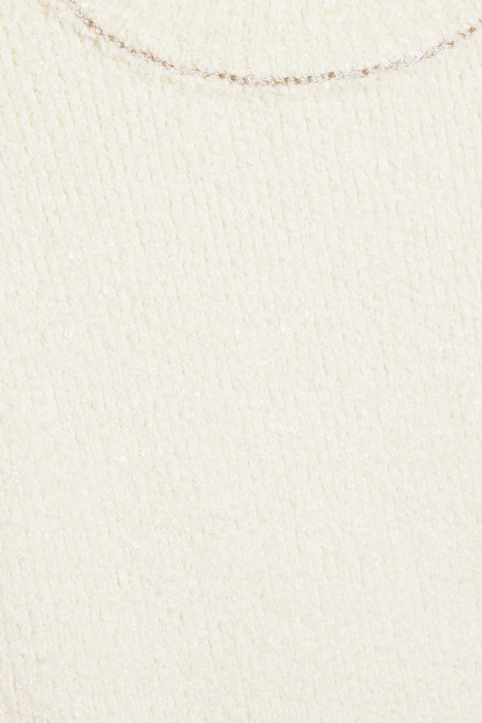 Shop Simkhai Sabina Cutout Bouclé-knit Cotton-blend Sweater In Ivory