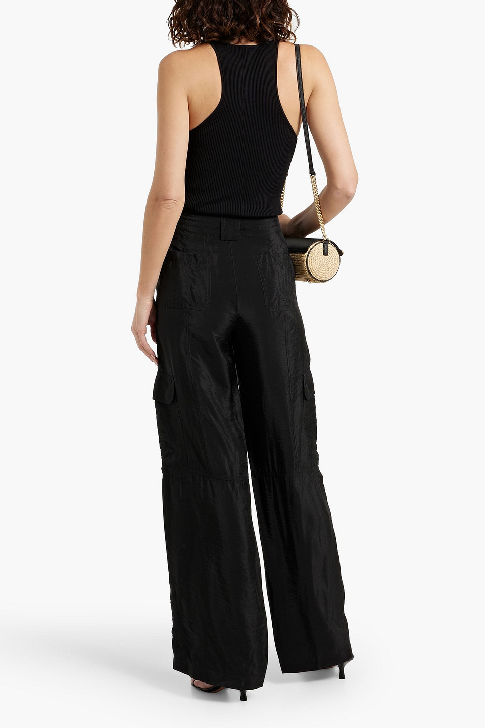 SIMKHAI AURORA CRINKLED-SHELL CARGO PANTS