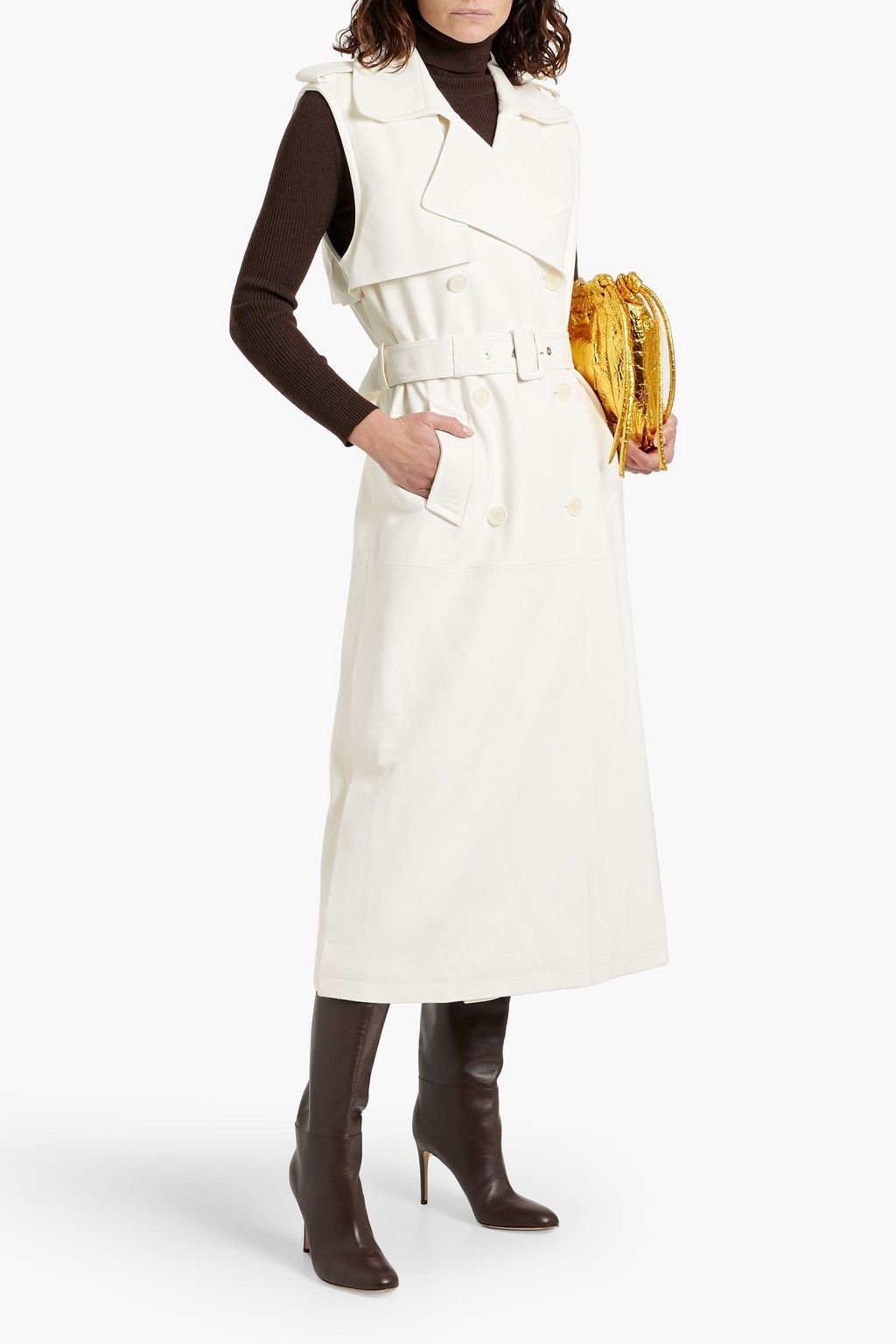 SIMKHAI Vondi leather trench coat