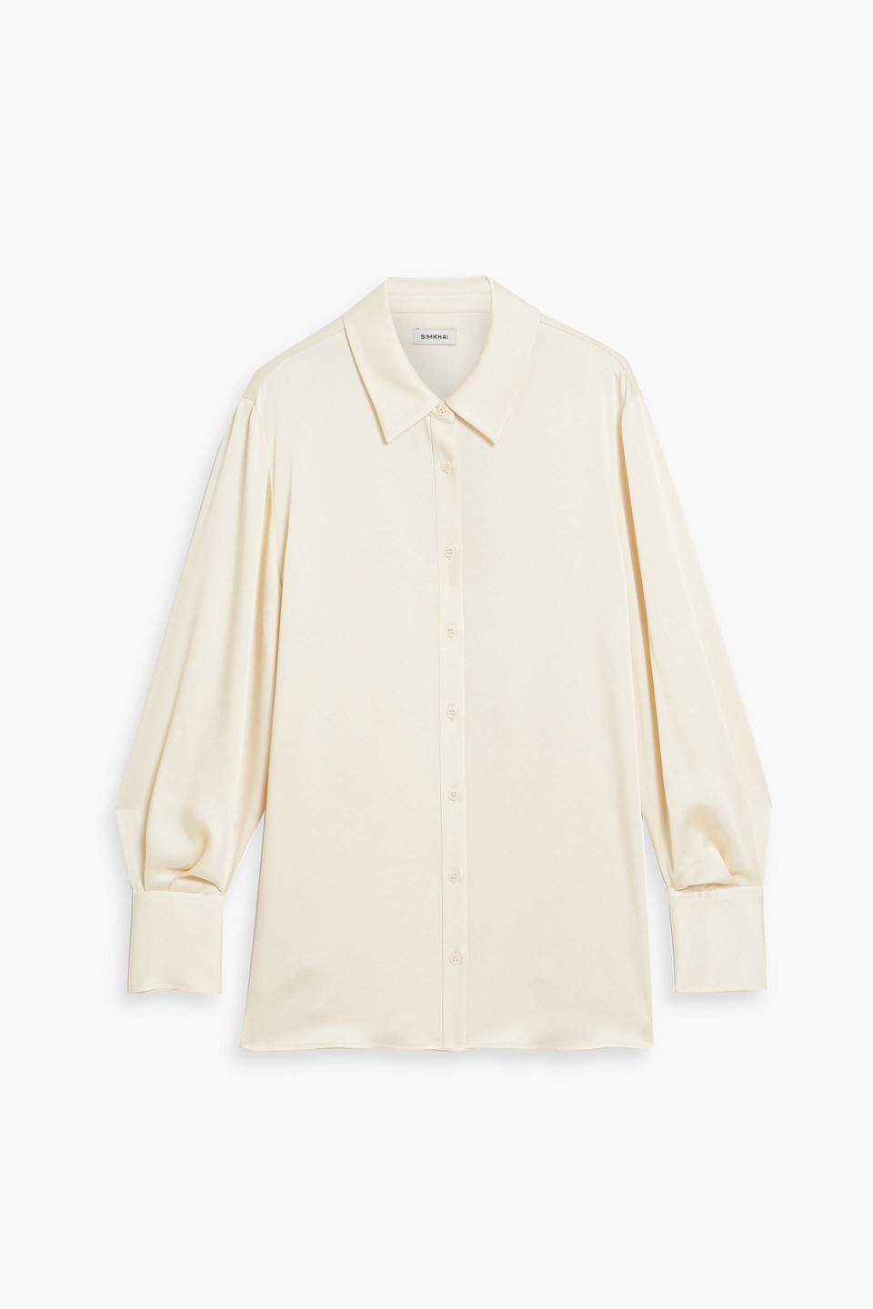 Simkhai Olsen Satin-crepe Shirt In Cream