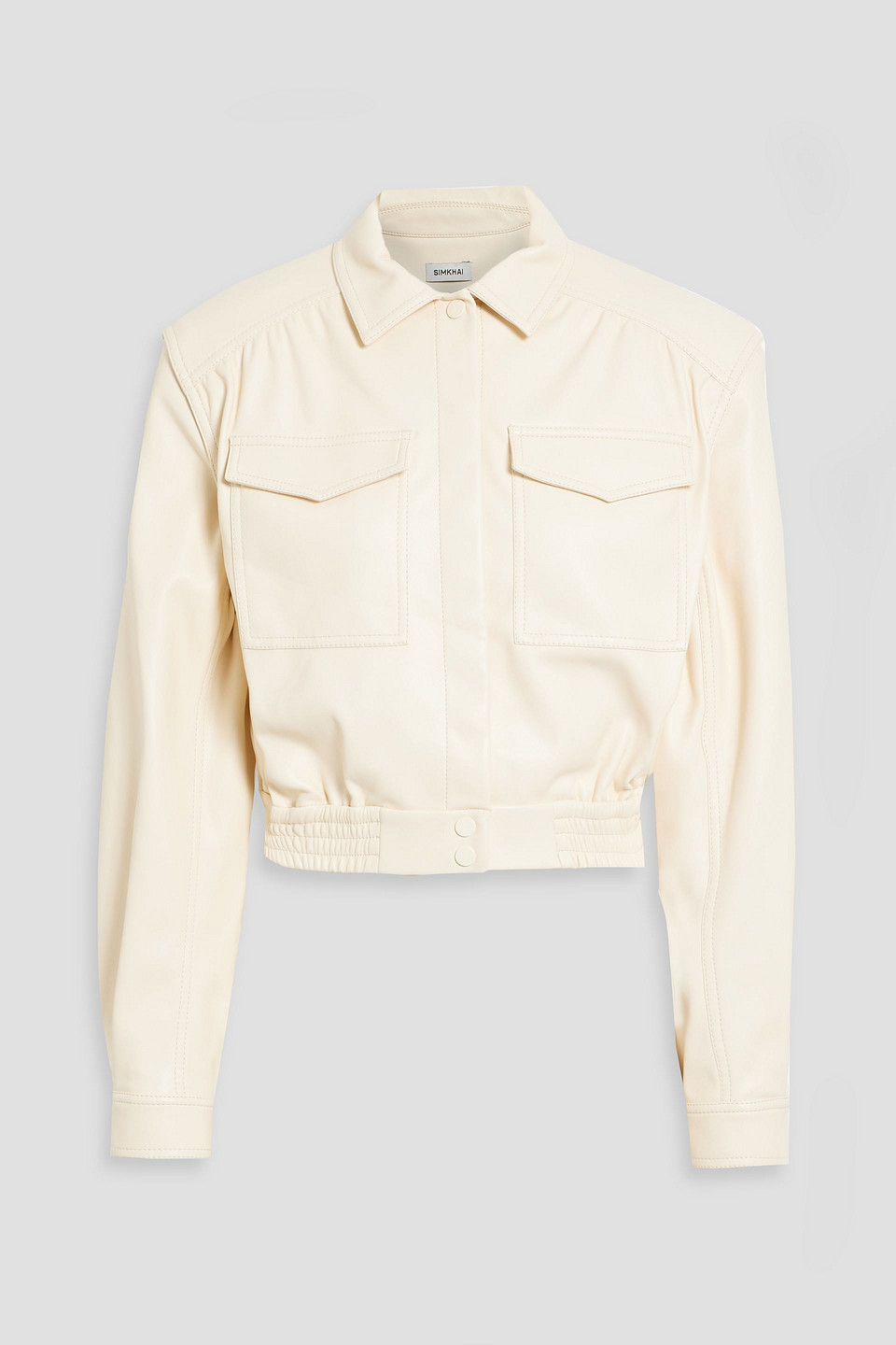 simkhai - marbella cropped jacket - white - xs