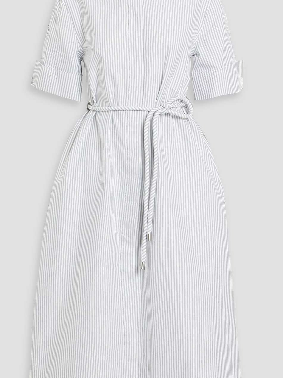 grady striped cotton oxford midi shirt dress