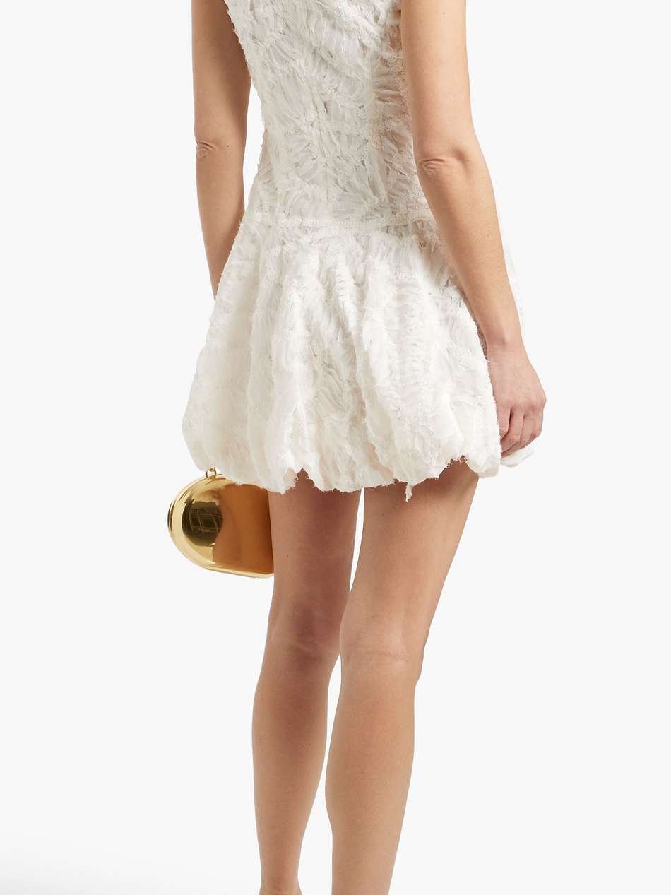 vallan embroidered georgette mini dress