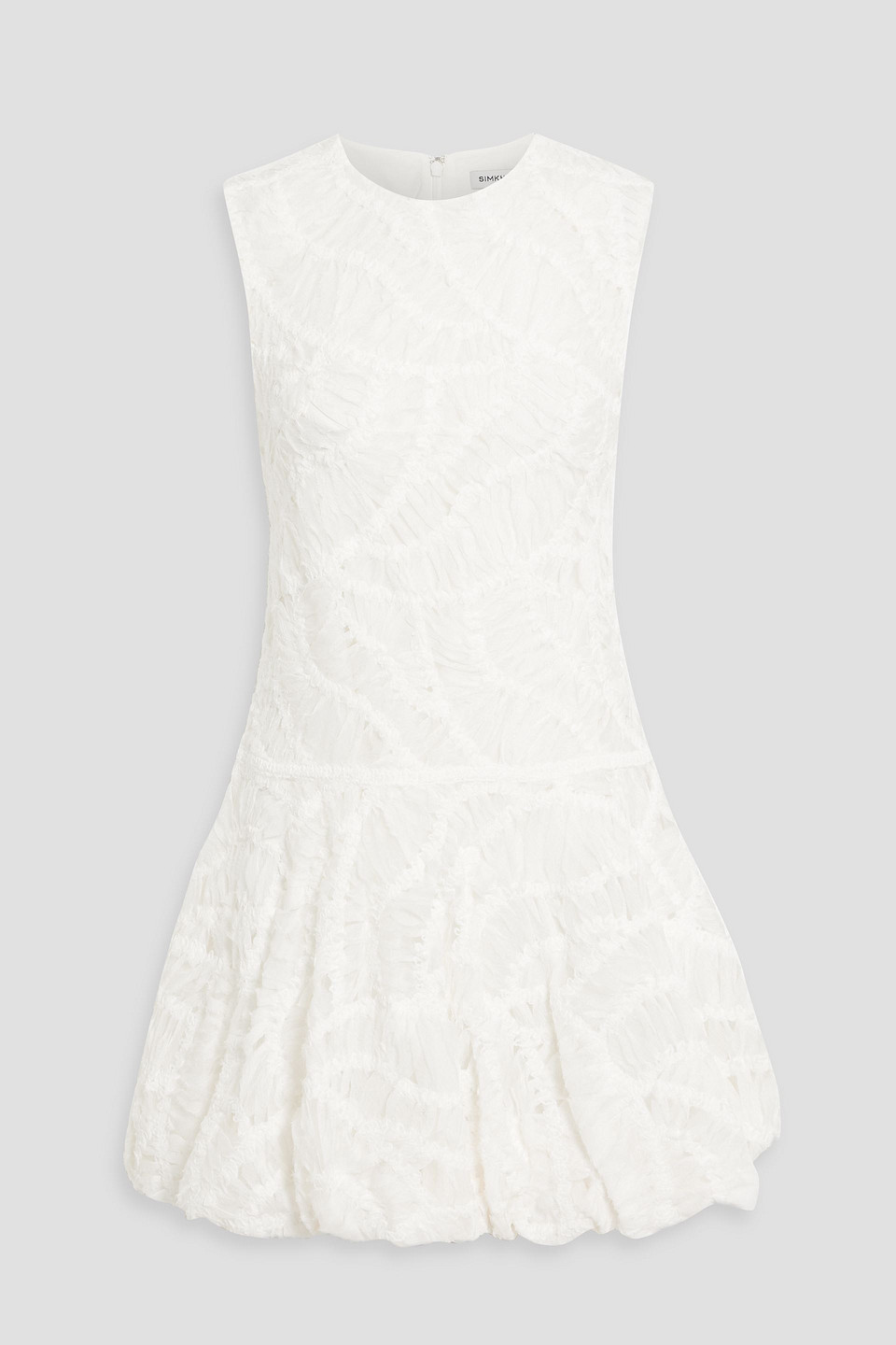 Simkhai Vallan Embroidered Georgette Mini Dress In Ecru