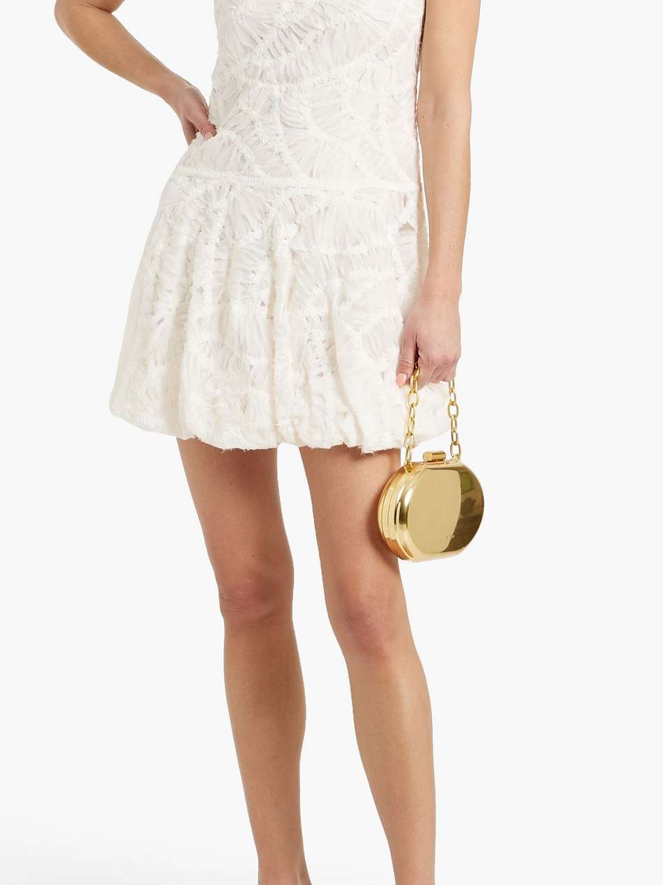 vallan embroidered georgette mini dress