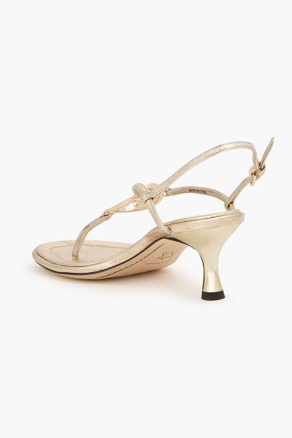 TORY BURCH Capri Miller レザー スリングバックサンダル メタリック