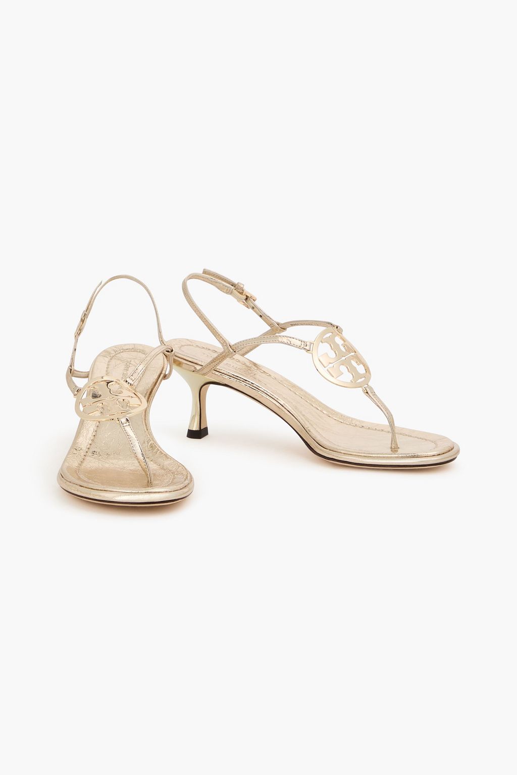 TORY BURCH Capri Miller レザー スリングバックサンダル メタリック