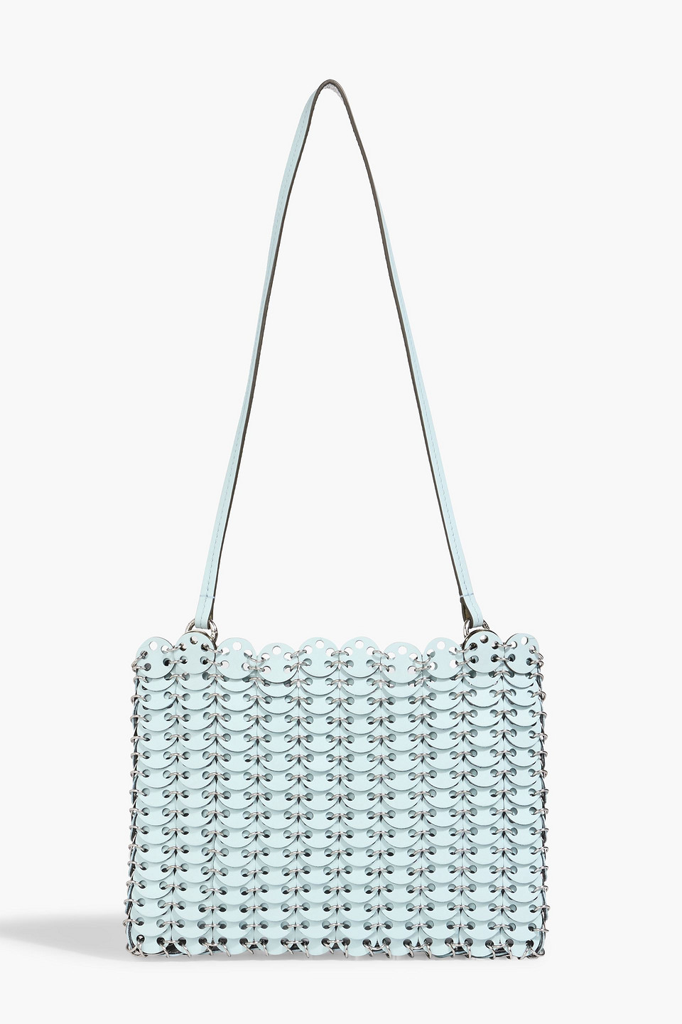 rabanne - 1969 flip leather and chainmail shoulder bag - blue - onesize