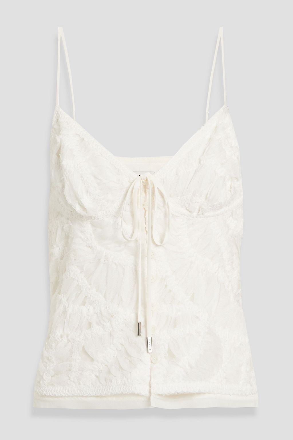 SIMKHAI Wilde bow-detailed embroidered georgette camisole | THE OUTNET